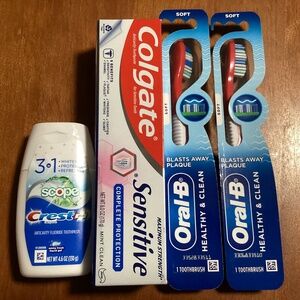 Oral Care Toothbrush and Toothpaste Bundle New/Sealed